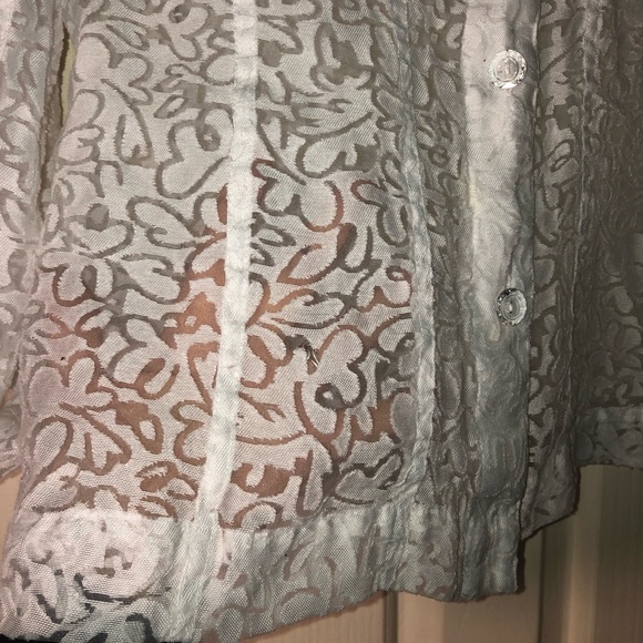 Sheer White Collared Shirt - Picture 2 of 5